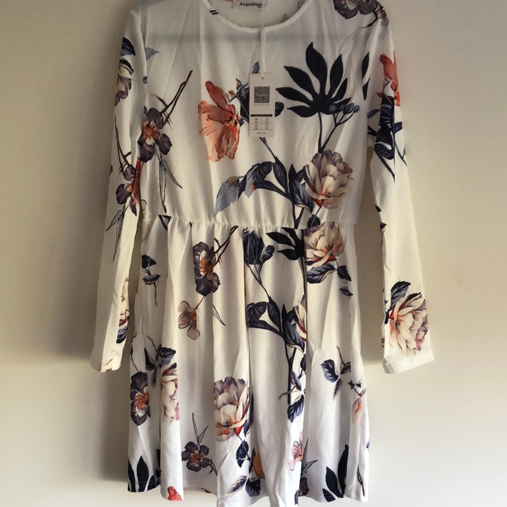 White floral print dress